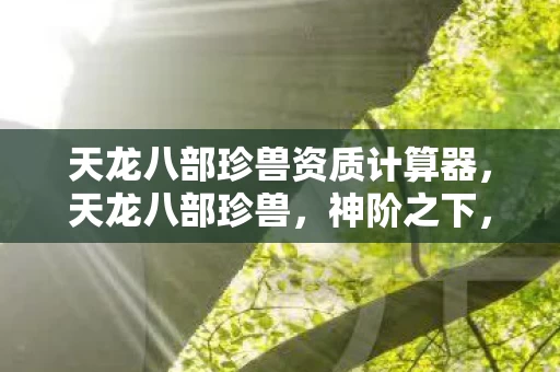 天龙八部珍兽资质计算器，天龙八部珍兽，神阶之下，自由与宿命的灵魂震颤悖论