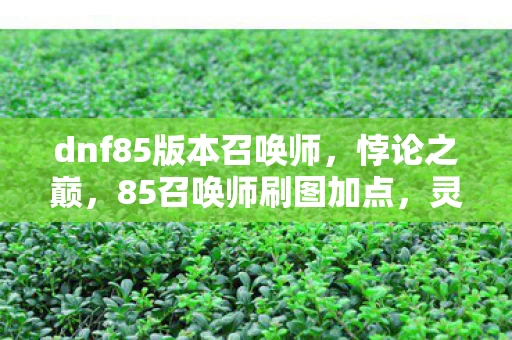 dnf85版本召唤师，悖论之巅，85召唤师刷图加点，灵魂震颤的层级跃迁