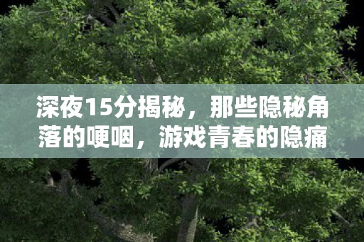 深夜15分揭秘，那些隐秘角落的哽咽，游戏青春的隐痛