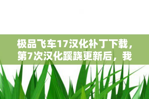极品飞车17汉化补丁下载，第7次汉化蹊跷更新后，我后背发凉，原来我才是被极品飞车17玩透的NPC