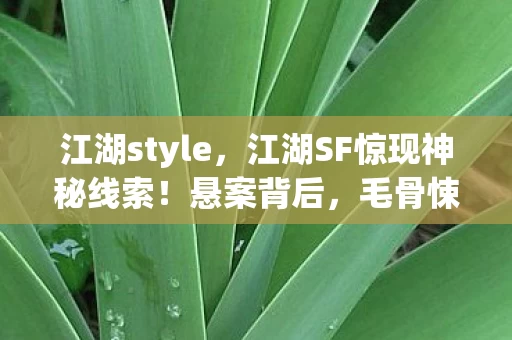 江湖style，江湖SF惊现神秘线索！悬案背后，毛骨悚然真相待解