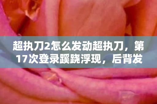 超执刀2怎么发动超执刀,第17次登录蹊跷浮现,后背发凉的十年逃亡真相 超执刀2怎么发动超执刀,第17次登录蹊跷浮现,后背发凉的十年逃亡真相