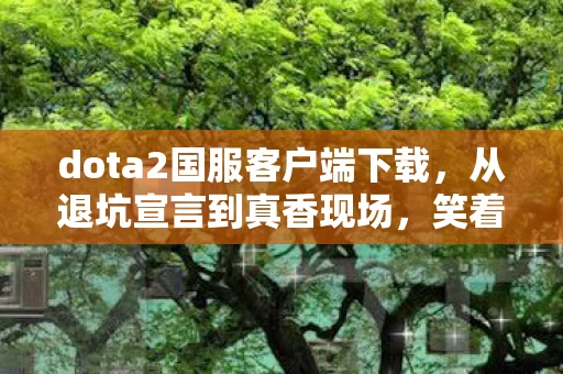 dota2国服客户端下载，从退坑宣言到真香现场，笑着骂完DOTA2国服，笑着笑着就哭了