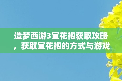 获取宣花袍的方式与游戏介绍图片