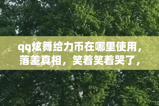 qq炫舞给力币在哪里使用,落差真相,笑着笑着哭了,QQ炫舞给力币竟成我最后的救赎 qq炫舞给力币在哪里使用,落差真相,笑着笑着哭了,QQ炫舞给力币竟成我最后的救赎