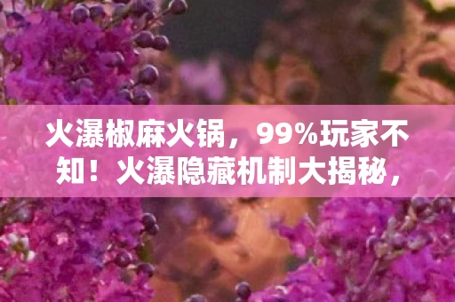 火瀑椒麻火锅，99%玩家不知！火瀑隐藏机制大揭秘，高手竟靠这招逆袭成神？