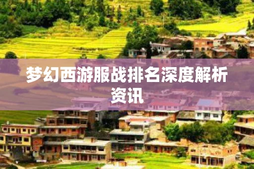 梦幻西游服战排名深度解析资讯图片