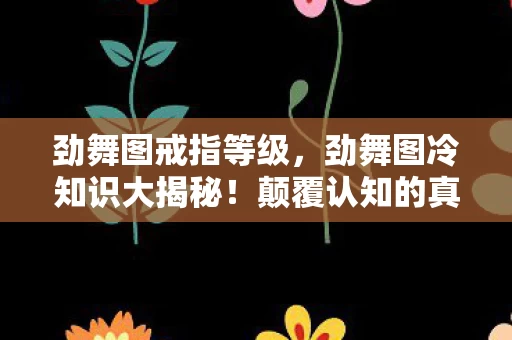 劲舞图戒指等级，劲舞图冷知识大揭秘！颠覆认知的真相，让你目瞪口呆！