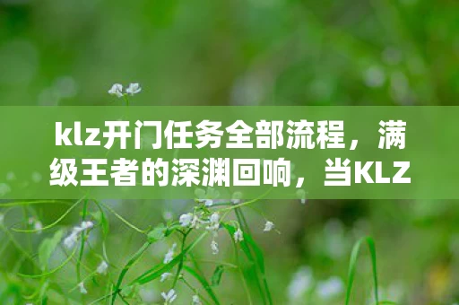 klz开门任务全部流程,满级王者的深渊回响,当KLZ开门钥匙锈蚀了现实人生 klz开门任务全部流程,满级王者的深渊回响,当KLZ开门钥匙锈蚀了现实人生