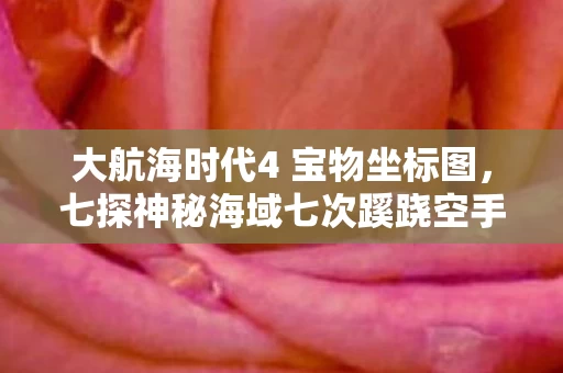 大航海时代4 宝物坐标图,七探神秘海域七次蹊跷空手,真相揭晓后背发凉! 大航海时代4 宝物坐标图,七探神秘海域七次蹊跷空手,真相揭晓后背发凉!