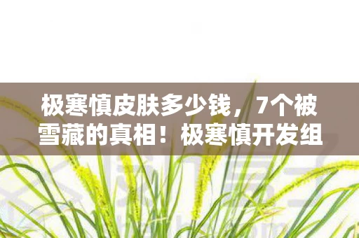 极寒慎皮肤多少钱,7个被雪藏的真相!极寒慎开发组藏了5年的致命设计漏洞 极寒慎皮肤多少钱,7个被雪藏的真相!极寒慎开发组藏了5年的致命设计漏洞