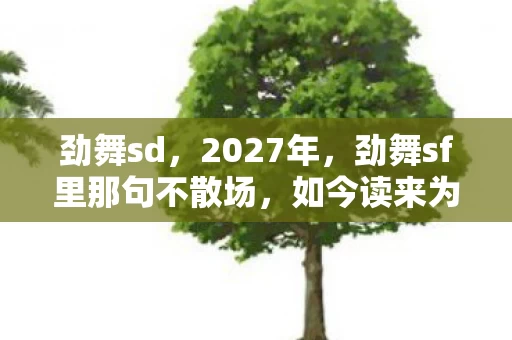 劲舞sd，2027年，劲舞sf里那句不散场，如今读来为何鼻子一酸？