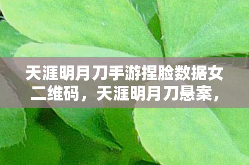 天涯明月刀手游捏脸数据女二维码，天涯明月刀悬案，捏脸数据背后的毛骨悚然线索，谁在操控我的命运？