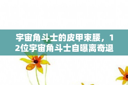 宇宙角斗士的皮甲束腰,12位宇宙角斗士自曝离奇退坑?这疑点我绷不住了! 宇宙角斗士的皮甲束腰,12位宇宙角斗士自曝离奇退坑?这疑点我绷不住了!
