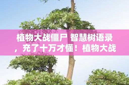 植物大战僵尸 智慧树语录,充了十万才懂!植物大战僵尸智慧树背后竟藏着这等吓一跳隐情! 植物大战僵尸 智慧树语录,充了十万才懂!植物大战僵尸智慧树背后竟藏着这等吓一跳隐情!