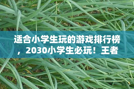 适合小学生玩的游戏排行榜，2030小学生必玩！王者级逃避术，在虚拟王座上跪着活