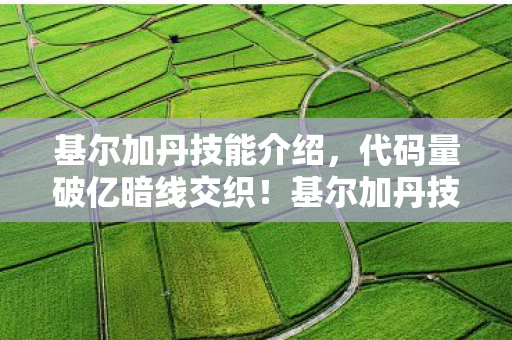 基尔加丹技能介绍，代码量破亿暗线交织！基尔加丹技能触发头皮发麻的数字暴动
