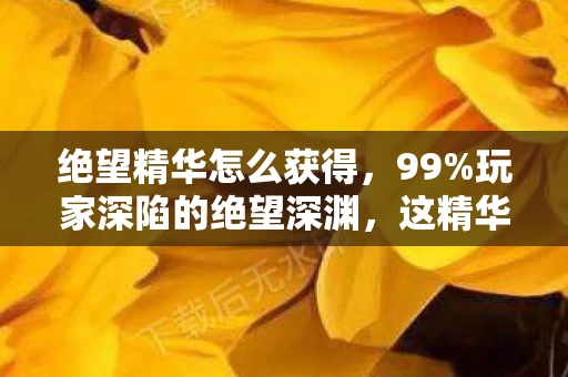 绝望精华怎么获得,99%玩家深陷的绝望深渊,这精华背后,藏着多少心碎真相? 绝望精华怎么获得,99%玩家深陷的绝望深渊,这精华背后,藏着多少心碎真相?