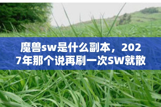 魔兽sw是什么副本,2027年那个说再刷一次SW就散的人,让我鼻子一酸 魔兽sw是什么副本,2027年那个说再刷一次SW就散的人,让我鼻子一酸