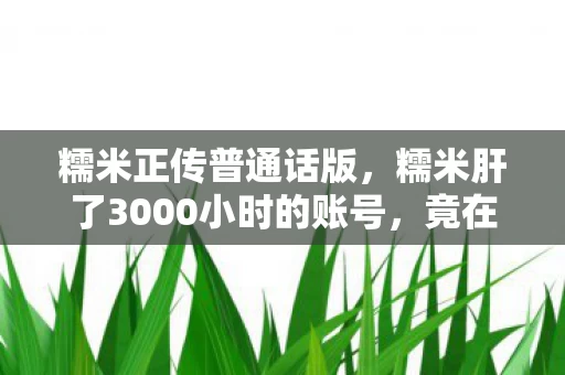 糯米正传普通话版，糯米肝了3000小时的账号，竟在2027年亲手点了注销？这刀我接了！