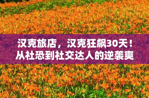 汉克旅店,汉克狂飙30天!从社恐到社交达人的逆袭爽感全记录 汉克旅店,汉克狂飙30天!从社恐到社交达人的逆袭爽感全记录