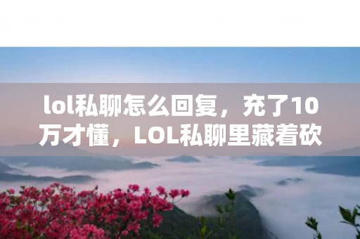 lol私聊怎么回复,充了10万才懂,LOL私聊里藏着砍单陷阱,钱包被掏空吓一跳! lol私聊怎么回复,充了10万才懂,LOL私聊里藏着砍单陷阱,钱包被掏空吓一跳!