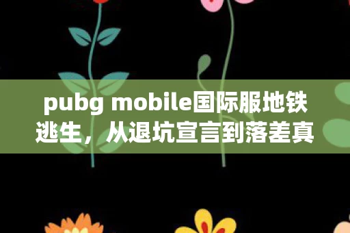 pubg mobile国际服地铁逃生,从退坑宣言到落差真相,笑着笑着,我竟为PUBG Mobile哭了 pubg mobile国际服地铁逃生,从退坑宣言到落差真相,笑着笑着,我竟为PUBG Mobile哭了