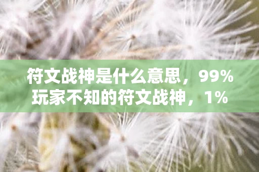 符文战神是什么意思,99%玩家不知的符文战神,1%胜率背后,藏着多少人的血泪与执念? 符文战神是什么意思,99%玩家不知的符文战神,1%胜率背后,藏着多少人的血泪与执念?