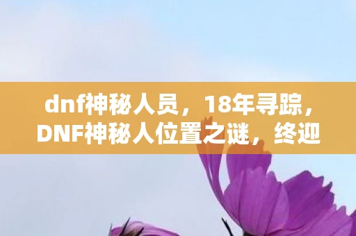 dnf神秘人员，18年寻踪，DNF神秘人位置之谜，终迎泪目真相