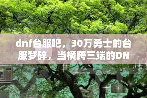 dnf台服吧，30万勇士的台服梦碎，当横跨三端的DNF，成了青春最后的倔强