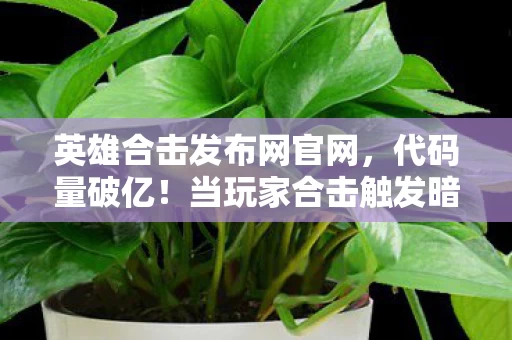 英雄合击发布网官网,代码量破亿!当玩家合击触发暗线,这场头皮发麻的数字暴动已失控 英雄合击发布网官网,代码量破亿!当玩家合击触发暗线,这场头皮发麻的数字暴动已失控
