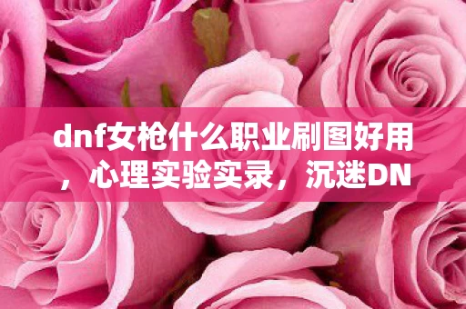 dnf女枪什么职业刷图好用，心理实验实录，沉迷DNF女枪刷图六年，细思极恐的自我麻醉剂量表