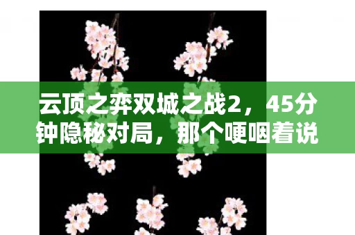 云顶之弈双城之战2，45分钟隐秘对局，那个哽咽着说再来一把的少年，如今还在吗？