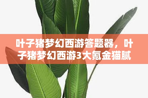叶子猪梦幻西游答题器,叶子猪梦幻西游3大氪金猫腻曝光!这波操作让百万玩家集体上头又破防 叶子猪梦幻西游答题器,叶子猪梦幻西游3大氪金猫腻曝光!这波操作让百万玩家集体上头又破防