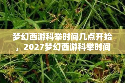 梦幻西游科举时间几点开始，2027梦幻西游科举时间大揭秘！错过这波，你将痛失亿万资源？