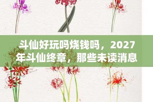 斗仙好玩吗烧钱吗，2027年斗仙终章，那些未读消息，让鼻子一酸