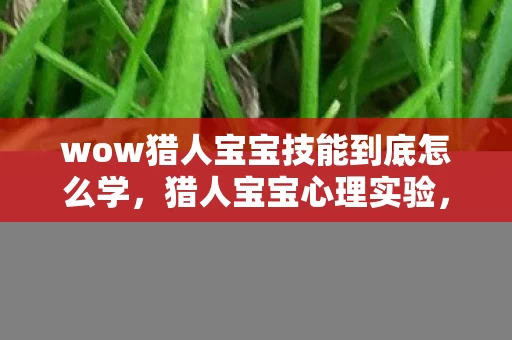 wow猎人宝宝技能到底怎么学,猎人宝宝心理实验,当多巴胺劫持大脑,你的再来一局早被设计好了 wow猎人宝宝技能到底怎么学,猎人宝宝心理实验,当多巴胺劫持大脑,你的再来一局早被设计好了