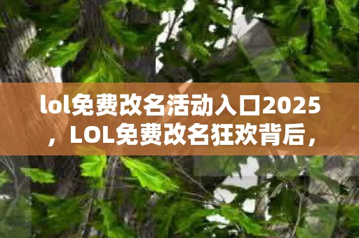 lol免费改名活动入口2025，LOL免费改名狂欢背后，流量倍数疑云骤起，玩家心寒谁之过？