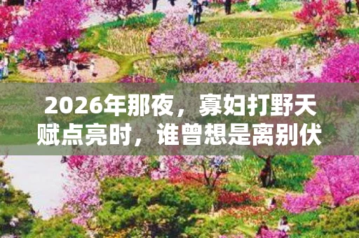 2026年那夜,寡妇打野天赋点亮时,谁曾想是离别伏笔,鼻子一酸 2026年那夜,寡妇打野天赋点亮时,谁曾想是离别伏笔,鼻子一酸