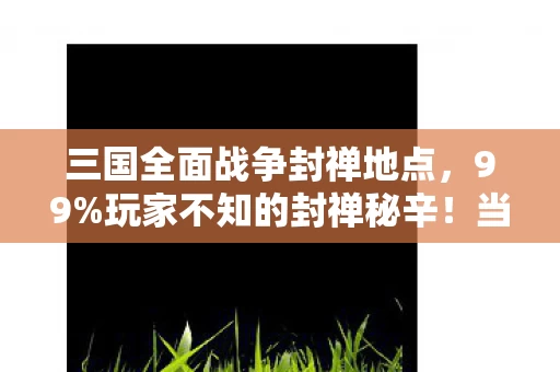 三国全面战争封禅地点，99%玩家不知的封禅秘辛！当野心撞碎现实，谁在操控你的三国人生？