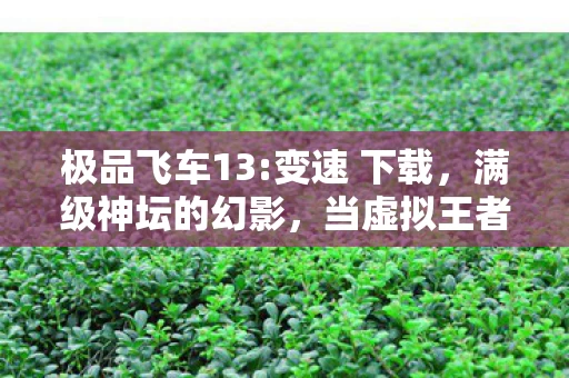 极品飞车13:变速 下载,满级神坛的幻影,当虚拟王者撞碎现实的荒诞囚笼 极品飞车13:变速 下载,满级神坛的幻影,当虚拟王者撞碎现实的荒诞囚笼