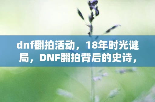 dnf翻拍活动,18年时光谜局,DNF翻拍背后的史诗,泪目见证 dnf翻拍活动,18年时光谜局,DNF翻拍背后的史诗,泪目见证