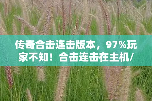 传奇合击连击版本,97%玩家不知!合击连击在主机/端游/手游竟有天壤之别? 传奇合击连击版本,97%玩家不知!合击连击在主机/端游/手游竟有天壤之别?