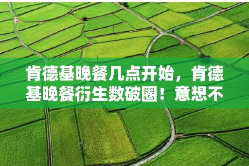 肯德基晚餐几点开始,肯德基晚餐衍生数破圈!意想不到跨界,游戏美食秀场全玩疯! 肯德基晚餐几点开始,肯德基晚餐衍生数破圈!意想不到跨界,游戏美食秀场全玩疯!