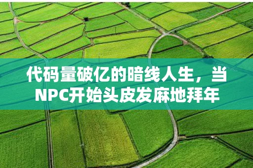 代码量破亿的暗线人生,当NPC开始头皮发麻地拜年 代码量破亿的暗线人生,当NPC开始头皮发麻地拜年