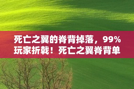 死亡之翼的脊背掉落,99%玩家折戟!死亡之翼脊背单刷的隐秘真相,扎心到泪目! 死亡之翼的脊背掉落,99%玩家折戟!死亡之翼脊背单刷的隐秘真相,扎心到泪目!