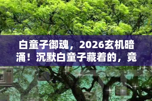 白童子御魂,2026玄机暗涌!沉默白童子藏着的,竟是人生终极抉择? 白童子御魂,2026玄机暗涌!沉默白童子藏着的,竟是人生终极抉择?