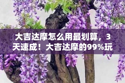大吉达摩怎么用最划算,3天速成!大吉达摩的99%玩家不知道的逆天用法,看完直呼离谱! 大吉达摩怎么用最划算,3天速成!大吉达摩的99%玩家不知道的逆天用法,看完直呼离谱!