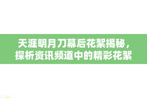 探析资讯频道中的精彩花絮图片