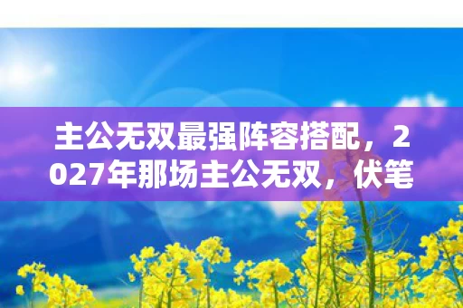 主公无双最强阵容搭配,2027年那场主公无双,伏笔里藏着谁没赴约的十年之约,鼻子一酸 主公无双最强阵容搭配,2027年那场主公无双,伏笔里藏着谁没赴约的十年之约,鼻子一酸